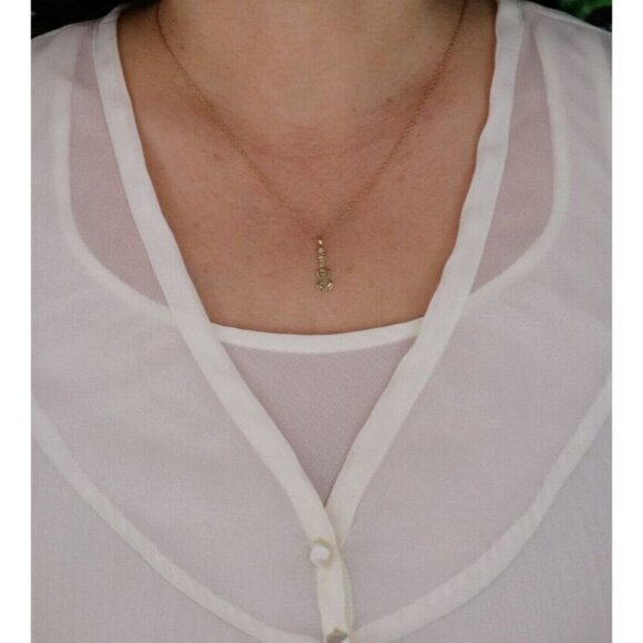 Pendant Only 14k Yellow Gold Guitar Pendant 7/8" x 1/4" - Picture 4 of 6